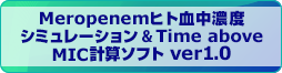Meropenemヒト血中濃度シミュレーション＆Time above MIC計算ソフト